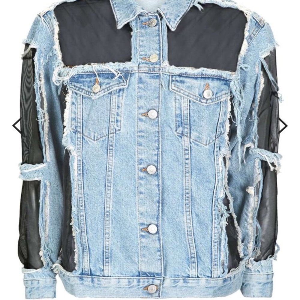 topshop oversized denim moto jacket